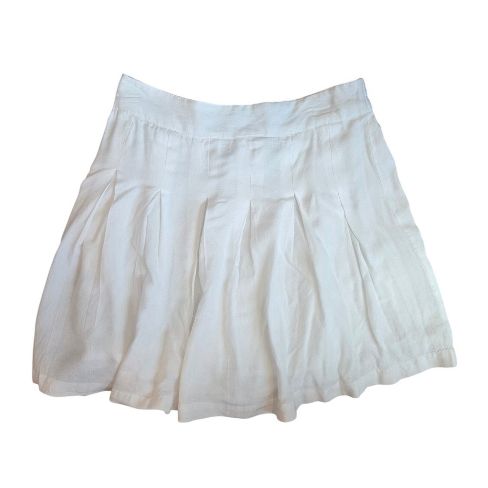 Sim & Sam White‎ Airy Mini Skirt Pleated Tennis Preppy Minimalist Summer Large